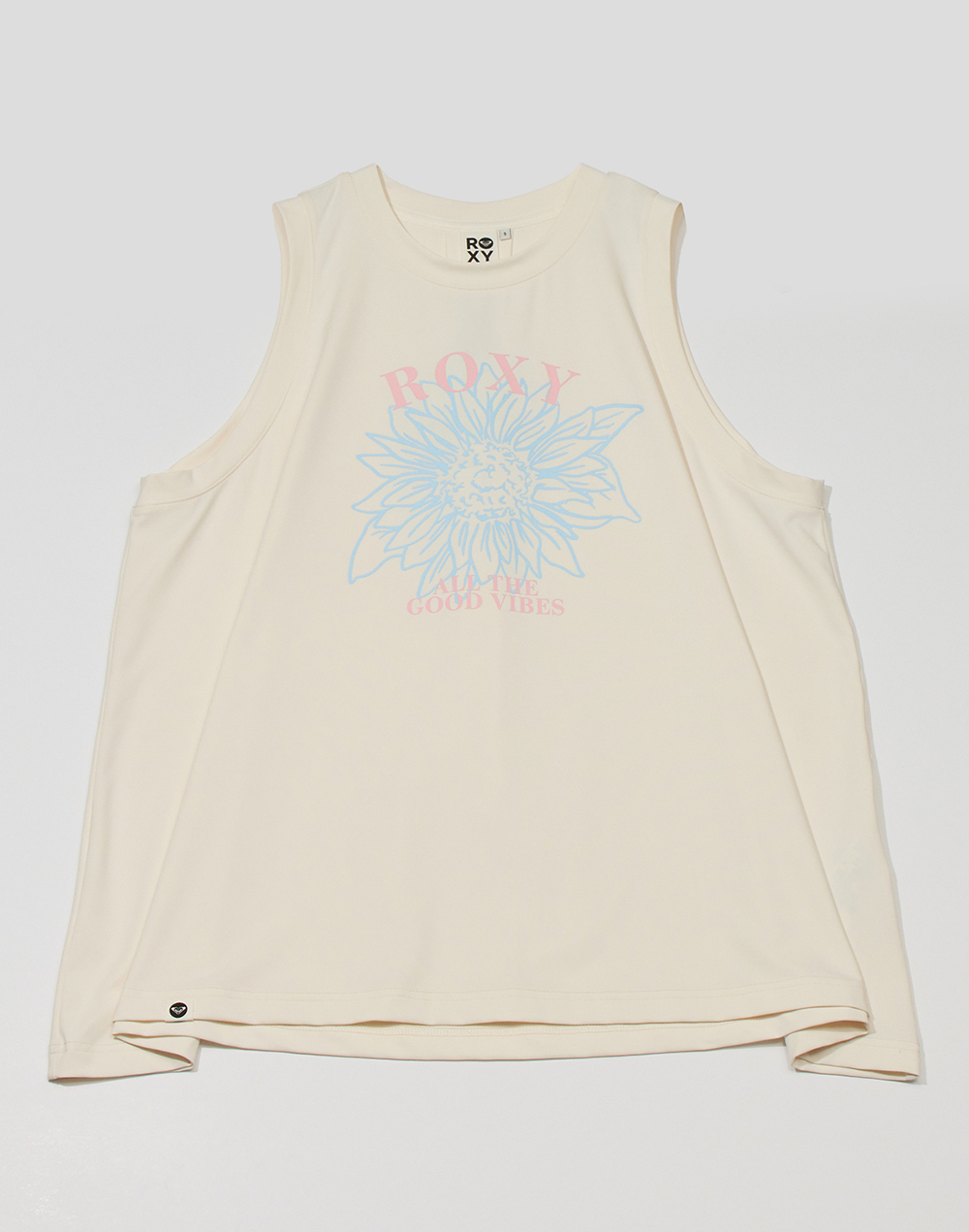 록시 온 플라워 슬리브리스 래쉬가드 (RF21SL099WHT)